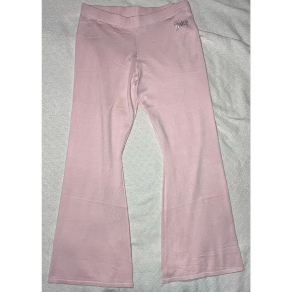 NWT Juicy Couture "Whisper" Baby Pink Bling Rhinstone Logo Knit Tracksuit Sz XL - Picture 5 of 10